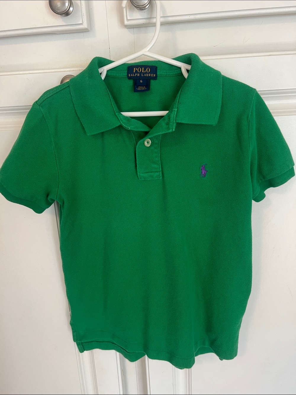 Polo by Ralph Lauren Bright Green Kids Polo with Purple Pony